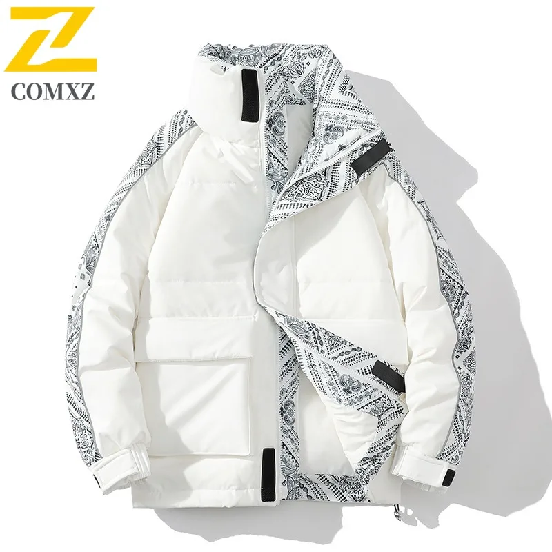 

COMXZ мужской пуховик, повседневная куртка с воротником-стойкой, уличная альпинистская ветрозащитная парка премиум-класса, легкое зимнее пальто в повседневном стиле