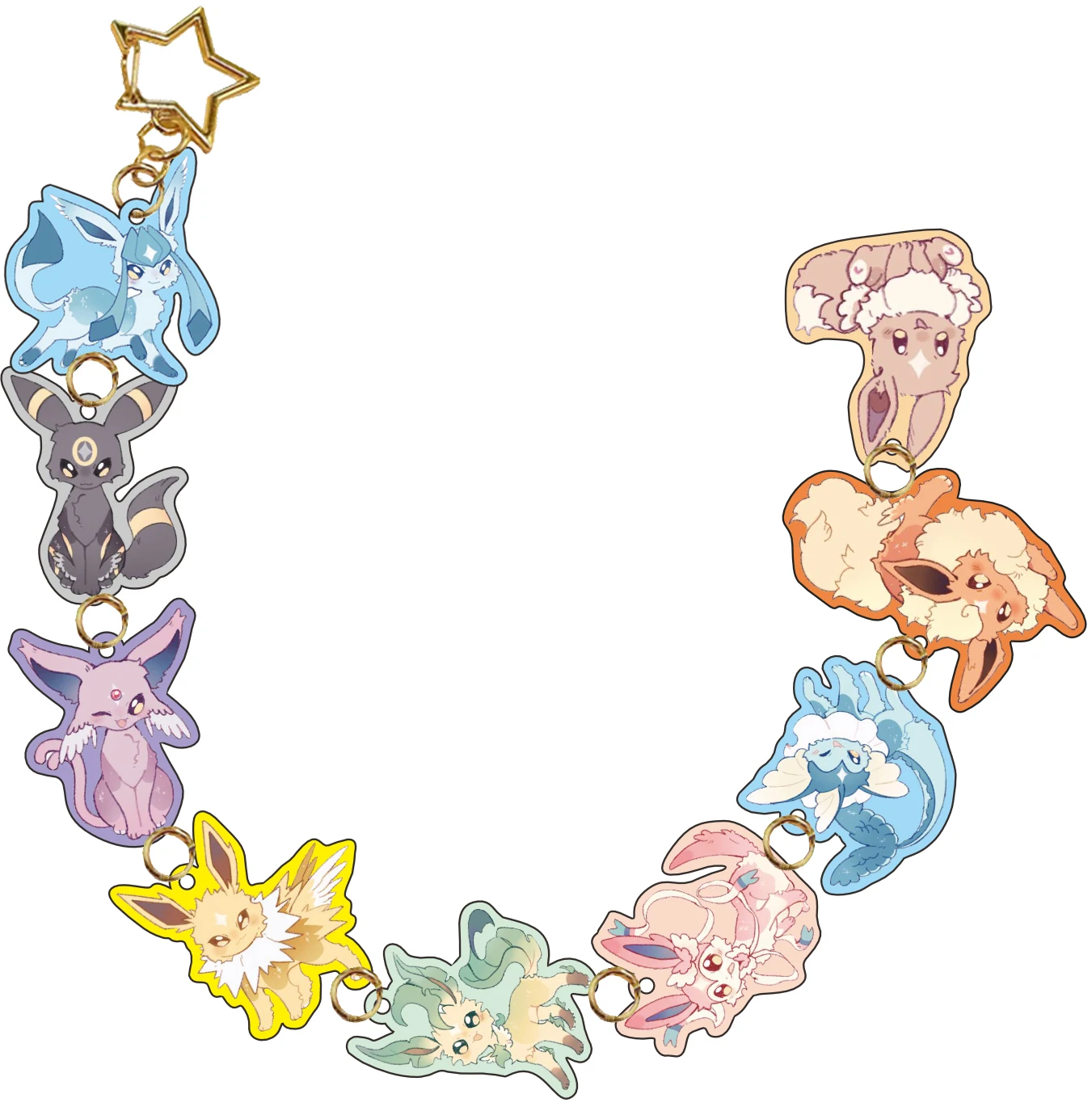 

Eeveelution Acrylic Keychain Eevee Umbreon Espeon Jolteon Leafeon Vaporeon Sylveon Glaceon Flareon Mobile Phone Bag Pendant Gift