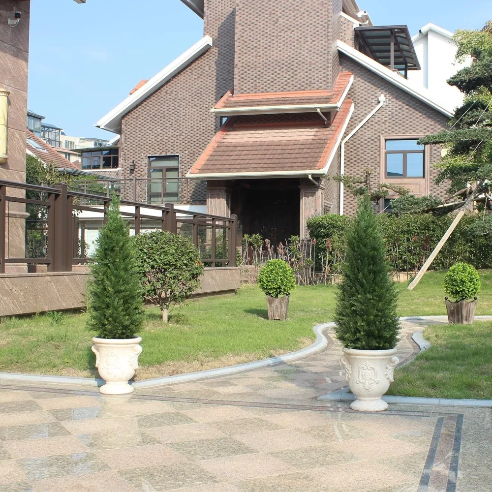 

Artificial Topiary Trees 3 Foot Artificial Cedar Trees UV Resistant Potted Plant Set of 2 Faux Bushes Fake Shrubs