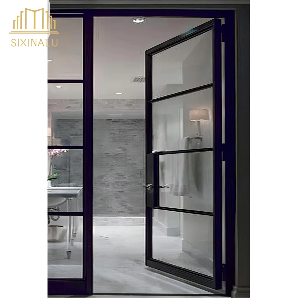 Sixinalu Casement Door Thermal Break Aluminum Entrance Interior Enterior Doors Double Glazed Soundproof Home Decor Customize