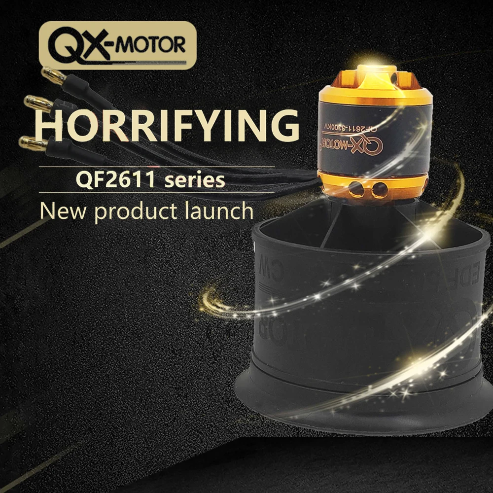 QX-MOTOR New products 50mm EDF 12 blades Ducted fan CW CCW with QF2611 3300/4000/4600/5000kv Brushless motor For RC Airplane