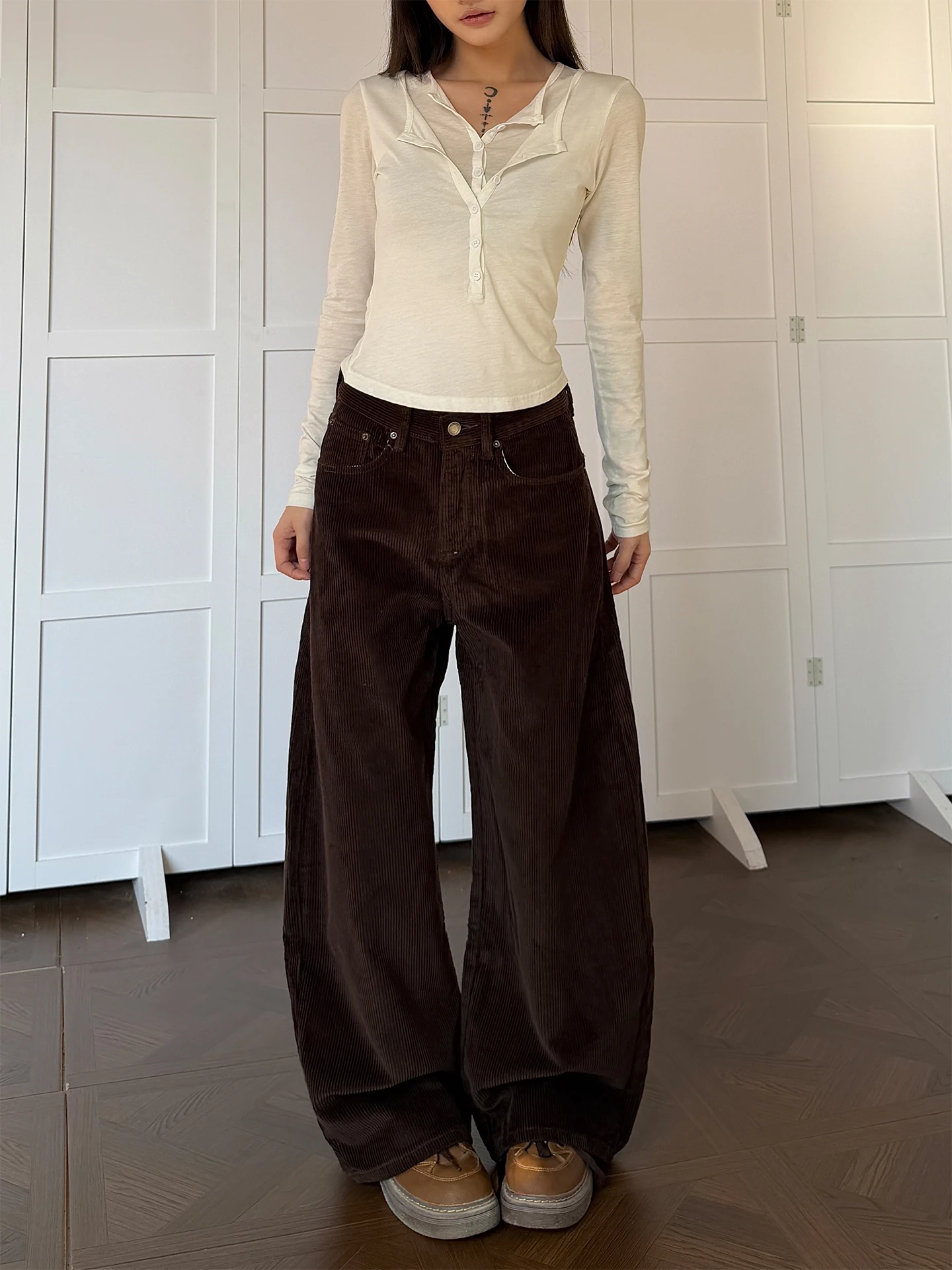 

Брюки Don Cry из вельвета с широкими штанинами, свободного кроя, прямые, для мужчин и женщин, удобные повседневные хлопковые брюки