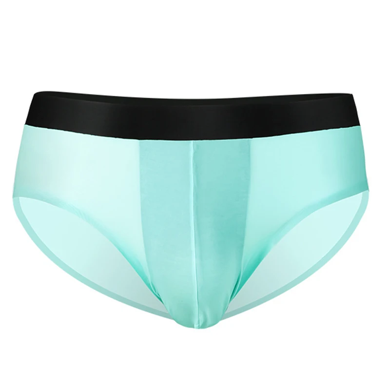 New Summer Ice Silk Solid Breathable Male Underwear Transparent Soft Thin Sexy Mens Breifs Cotton Crotch Man Cueca Underpants