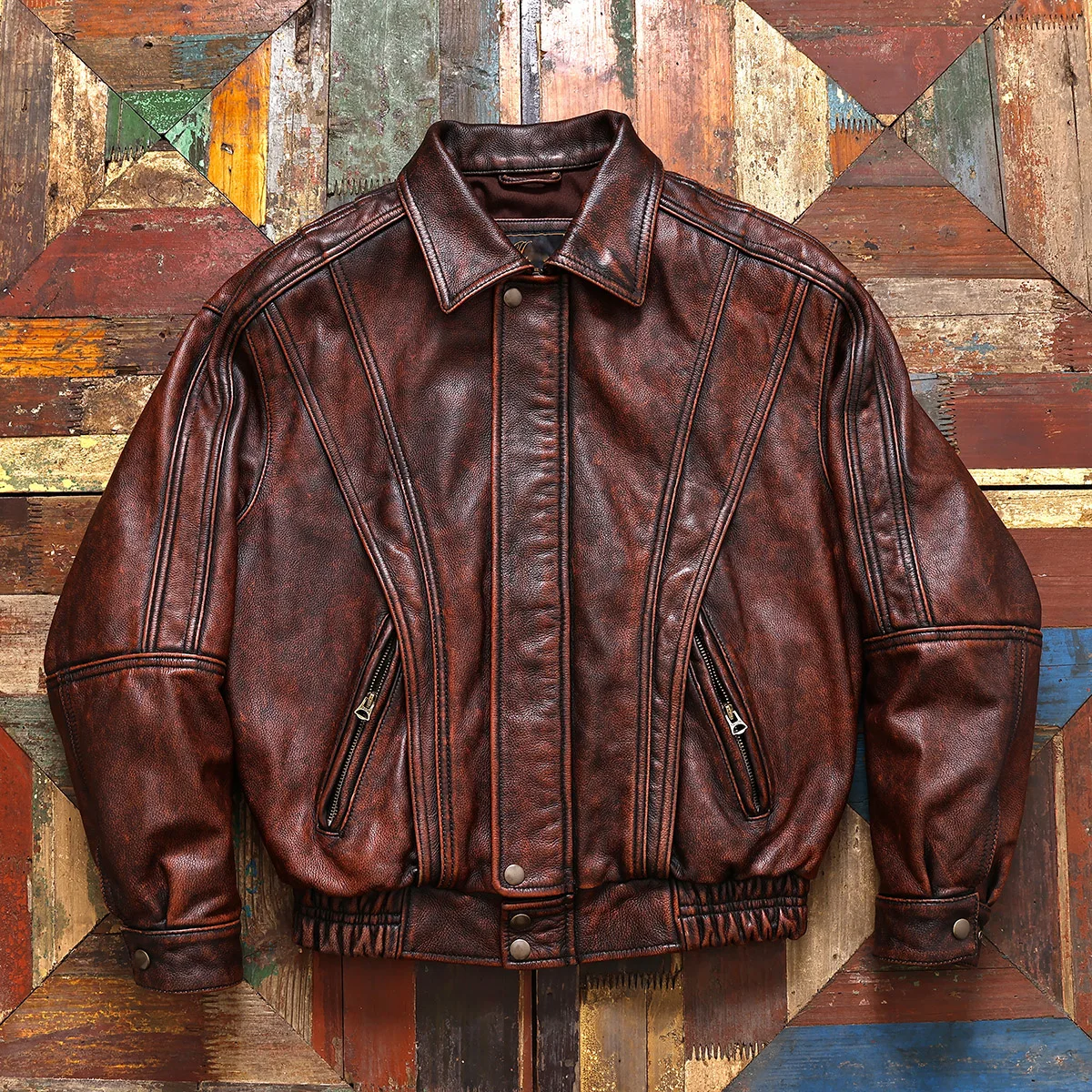 Veste vintage pour homme en cu - Bomber Jacket Men avis et prix