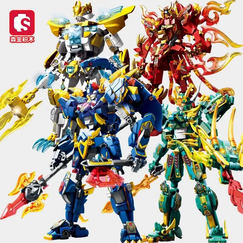 

Новый конструктор Sembo «Четыре священных зверя»: стальной меха-трансформер, Лазурный Дракон, Алый Птица, Белый Тигр, Черная Фигура. Подарки.