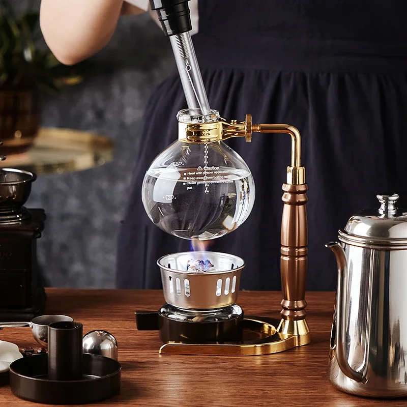 Japanese Style Siphon Coffee Maker Tea Siphon Pot Vacuum Coffeemaker Glass Type Coffee Machine Filter 350ML 500ML