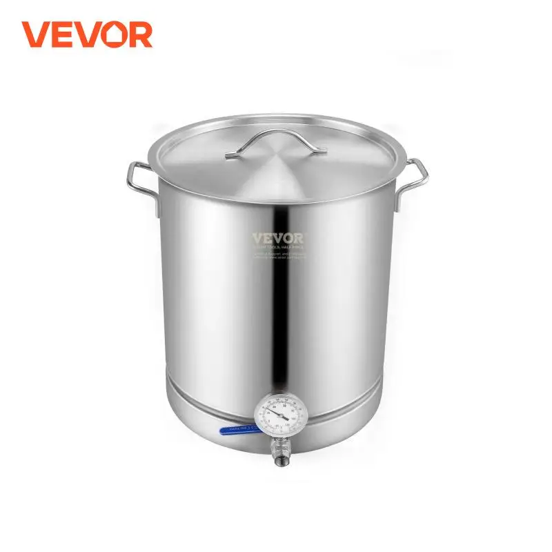 

VEVOR Stainless Steel Kettle 16 GALLON Brewing Pot Tri Ply Bottom for Beer Brew Kettle Pot Home Brewing Supplies Includes Lid