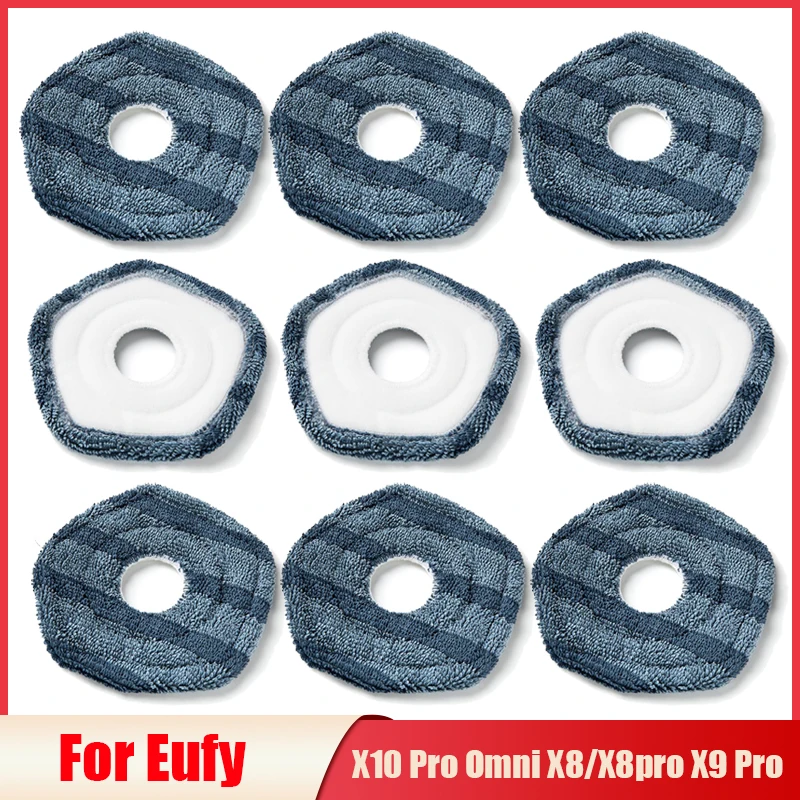 New Mop Rags For Eufy X10 Pro Omni X8/X8pro X9 Pro Vacuum Cleaner Soft Mopping Pads Spare Parts Washable Mop Cloths Accessories