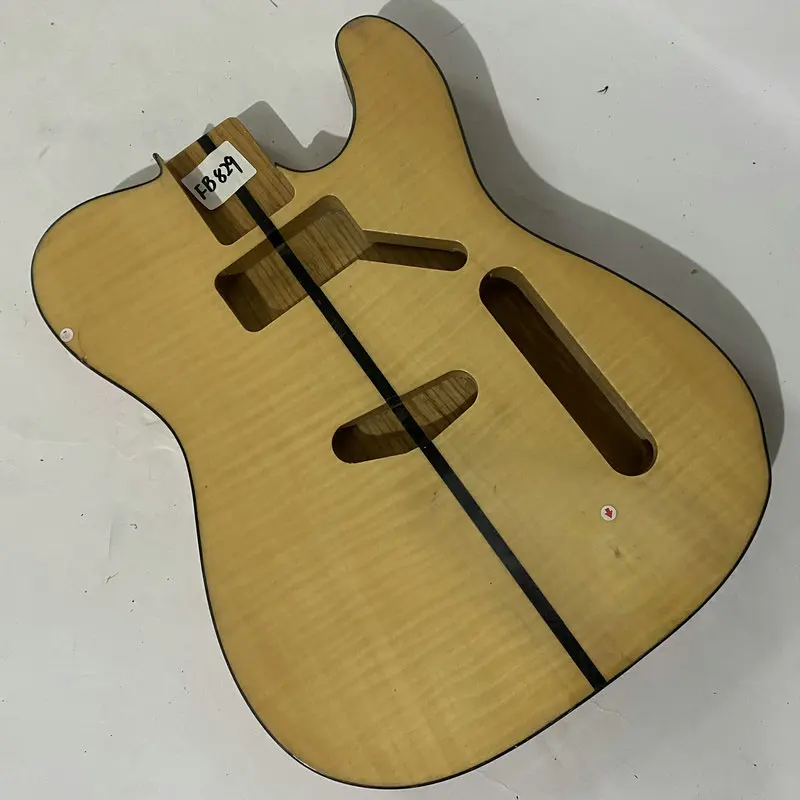 

FB829 Tele Electric Guitar Body in Solid ASH With Maple Flamed Top for TL Replace and DIY Unfinished