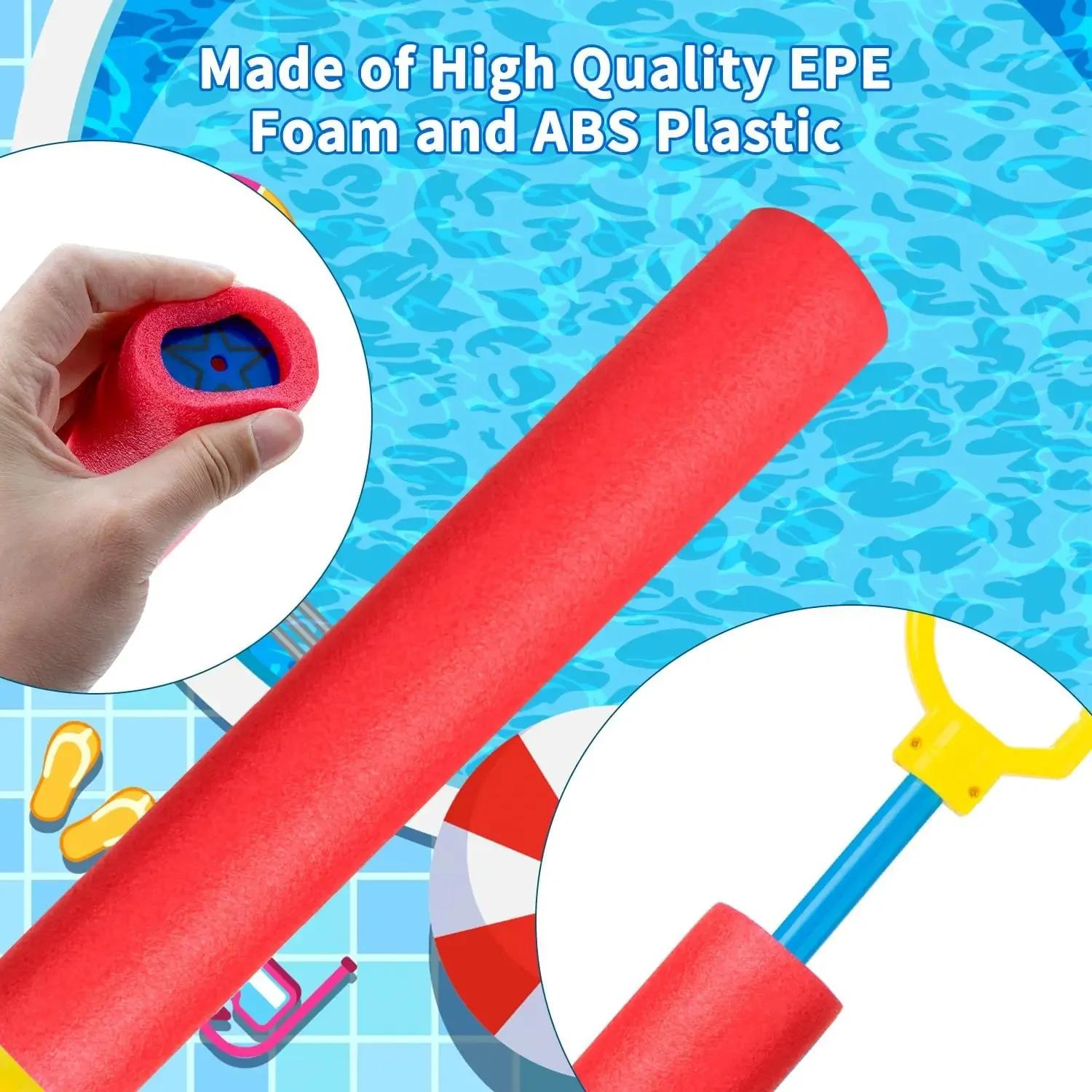 Foam Water Shooter, Water Guns Water Blaster for Swimming Pool Beach, Outdoor Water Squirt Gun Toys for Kids Adults-Color random