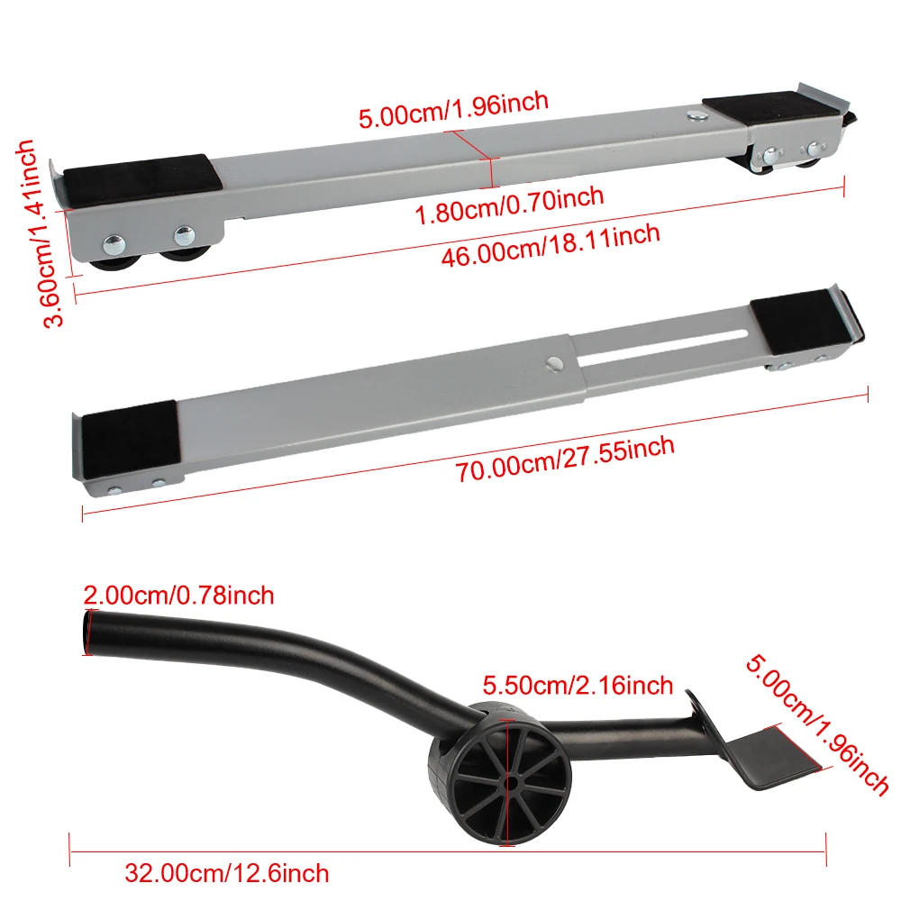 Dryer Holder Universal Mobile Roller Bracket 24 Wheel Refrigerator Base Mount Adjustable Washing Machine Stand Lifter Raiser Kit