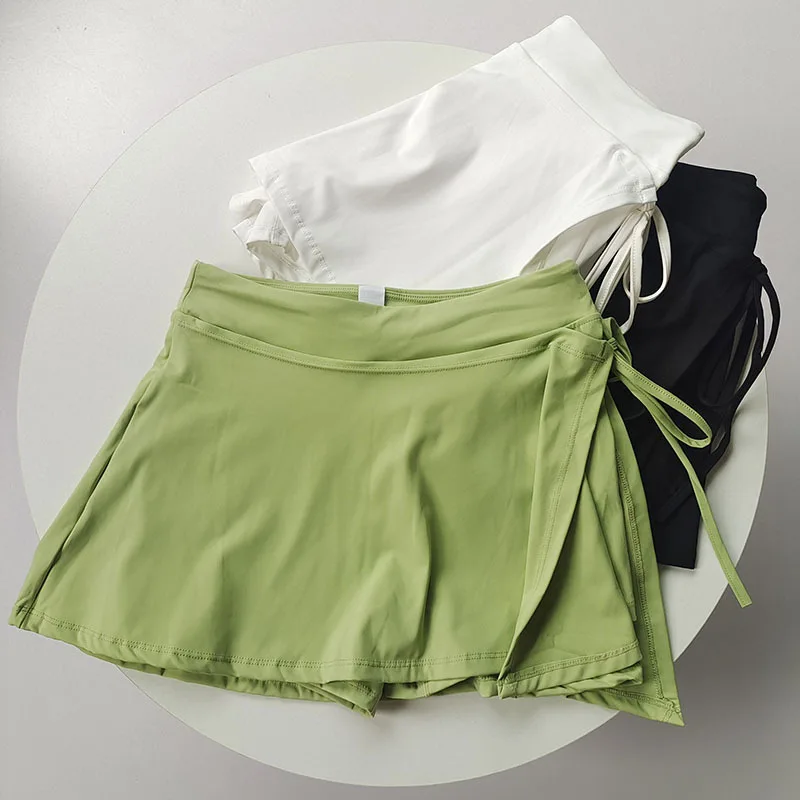 Sports Women Yoga Skirt 2 in 1 Running Sports Skirts Shorts High Waist Volleyball Golf Skirt Tennis Sports Gym Yoga Skirt Shorts