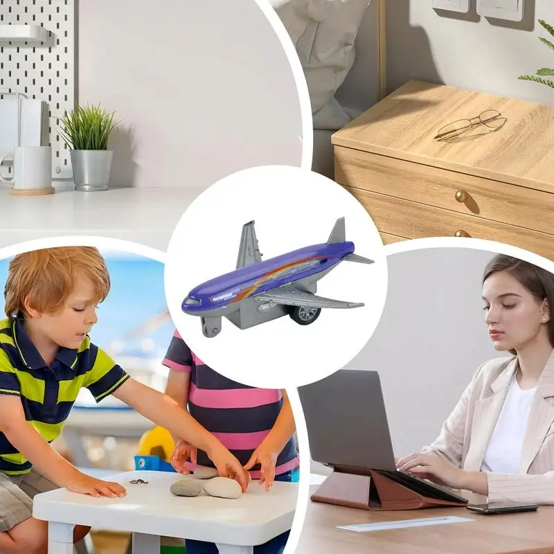 Jouet d'avion en alliage de simulation d'inertie, modèle d'avion, conception réaliste, côtes arrière, faveurs de fêtes, jouets d'avion pour la maison, l'extérieur, l'école