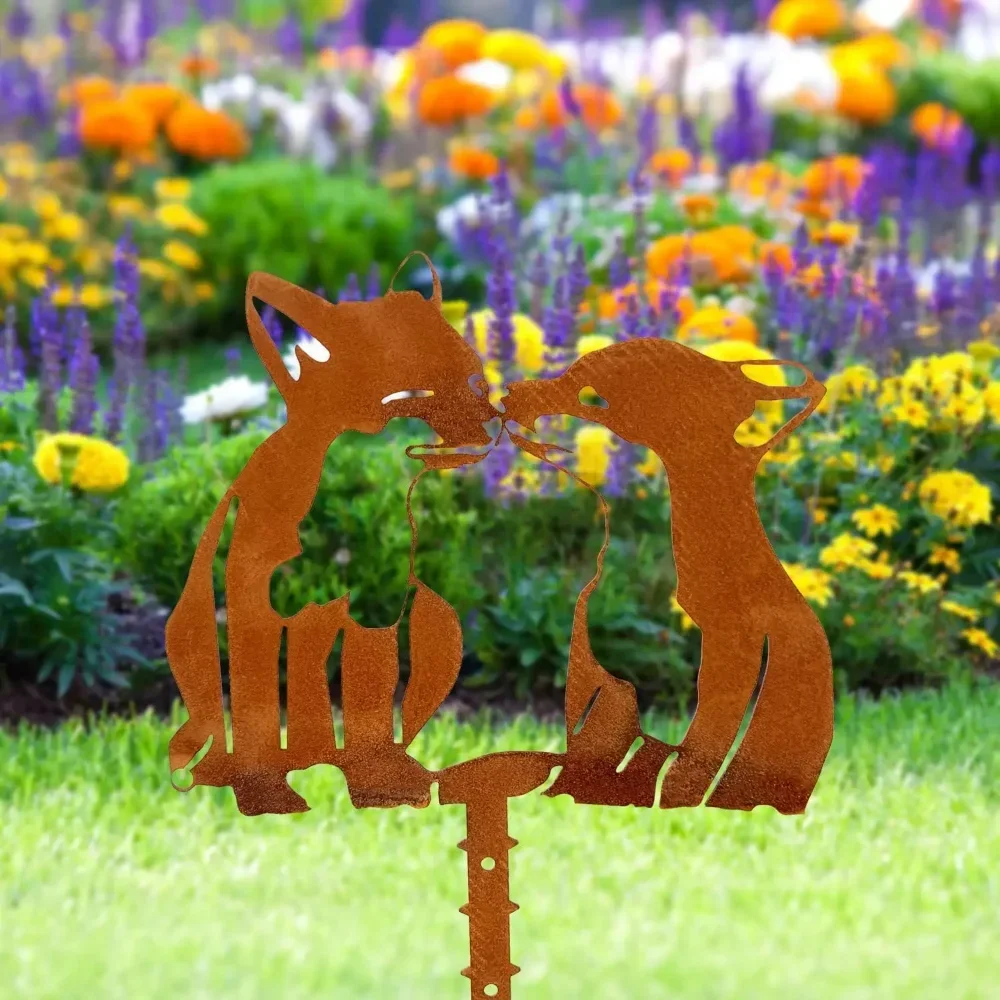 Garden Decoration Rusty Animal Garden Metal Yard Art Corten Steel Outdoor Decor Squirrel Yard Decor Handmade Decor