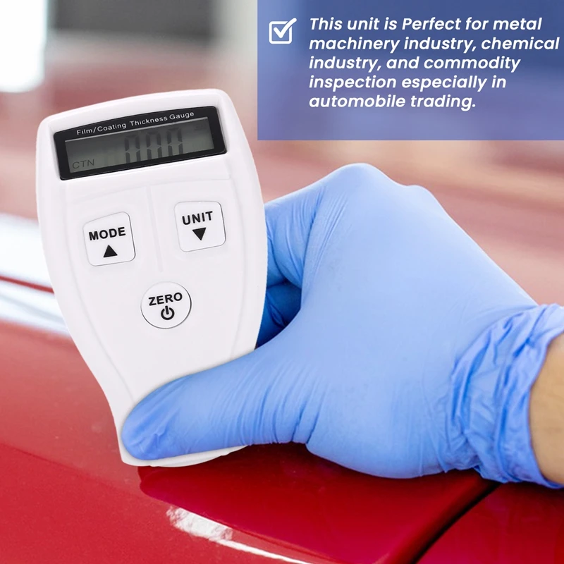 GM200 Ultrasonic Galvanize Painting Coat Film Measure Tester Thickness Gauge For Car Coating Thickness Measure Paint (White)