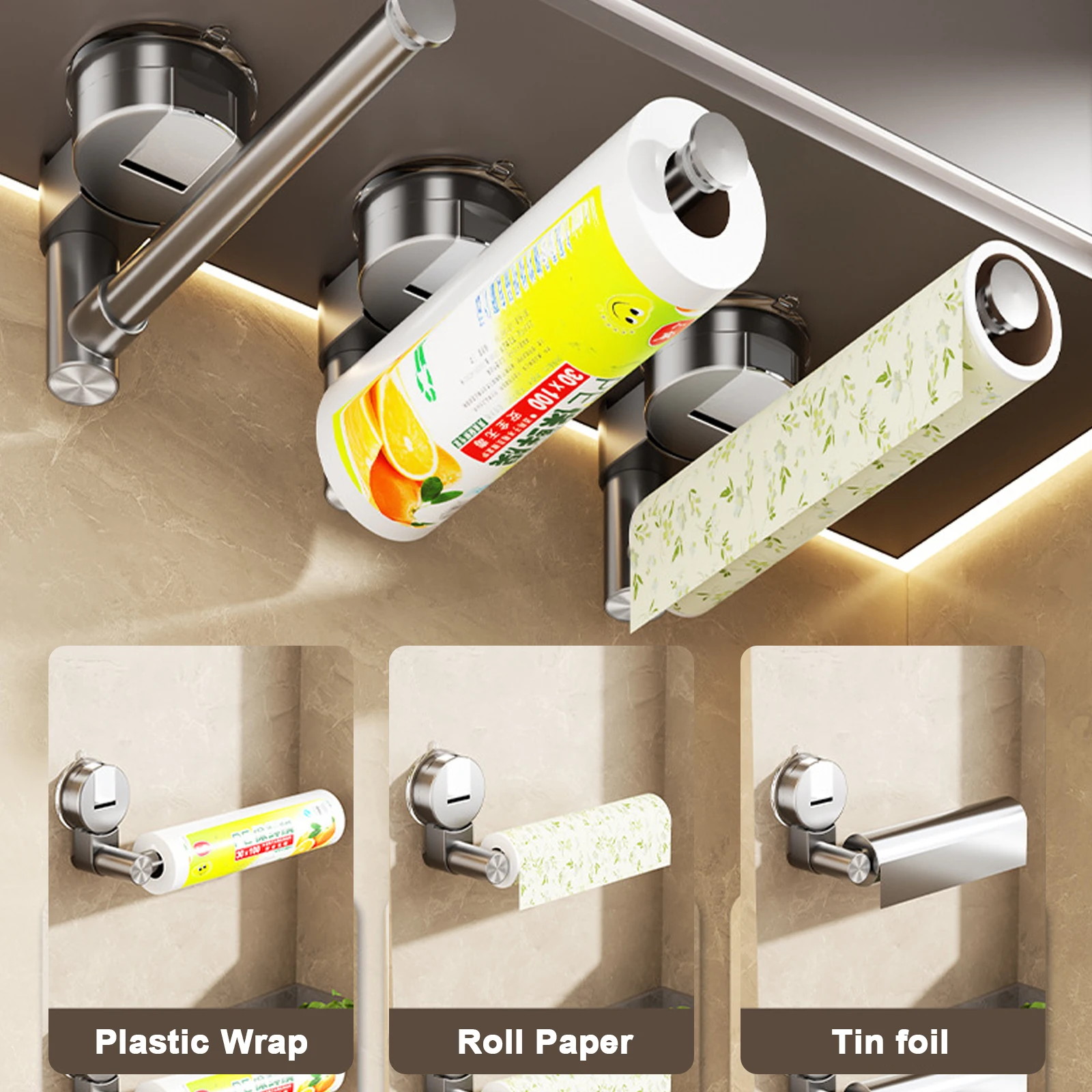 Suction Cup Tissue Hanger Kitchen Paper Towel Holder Toilet Roll Paper Dispenser Cabinet Storage Napkin Rack Bathroom Accessory view 6
