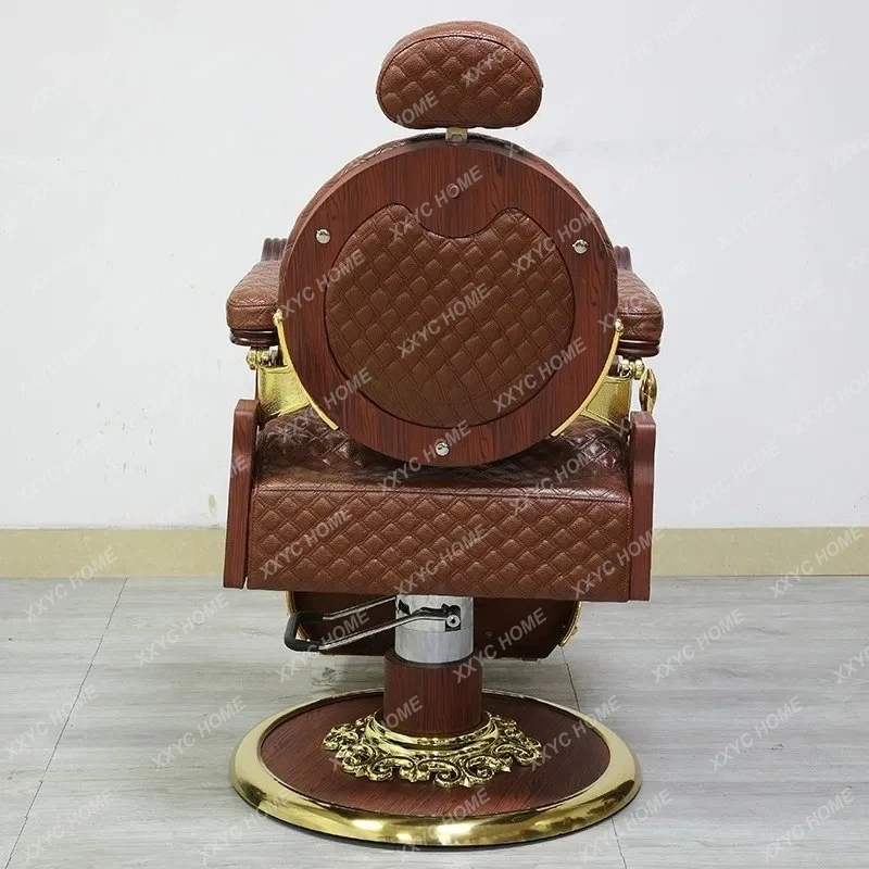 JJOil Head Large Chair Barber Shop Barber Hair Salon Retro Reclining Hair Cutting Men's Hairdressing Chair