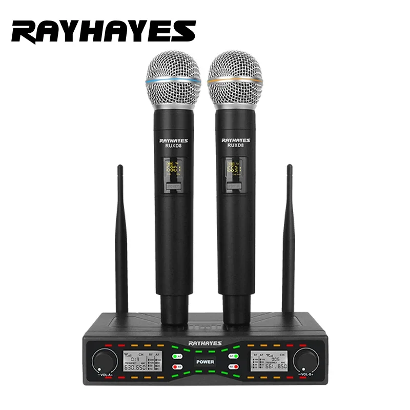 RAYHAYES RUXD8 UHF Wireless Microphone Frequency Adjustable Suitable for Stage Performances and Outdoor Performances