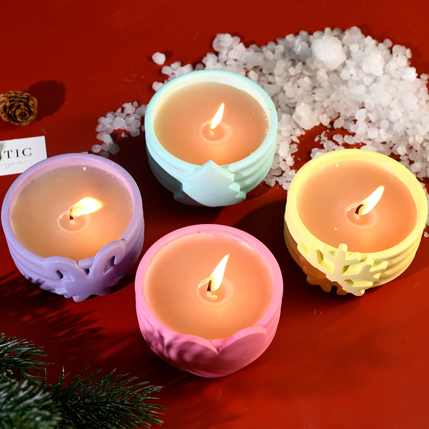 クリスマスキャンドルモールド クリスマスツリー 雪の結晶 シ - Candle Making Kit Xmas のレビューと価格