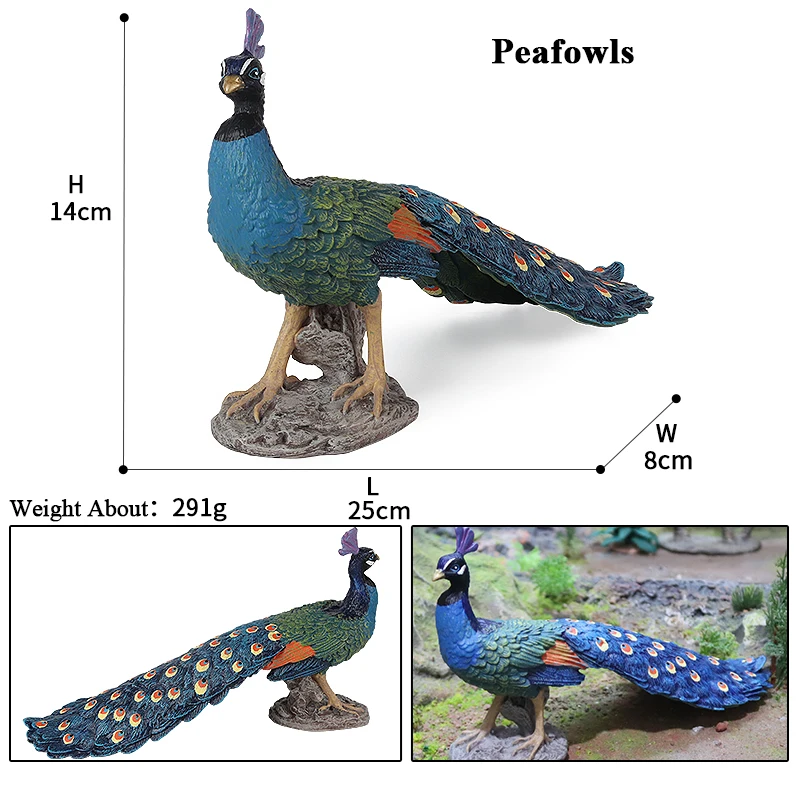 Oenux Lovely Birds Model Action Figure Peacock Parrot Owl Sea Eagle Figurnies Big Size PVC Cute Home Garden Decoration Kid Toy