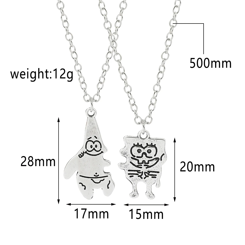 SpongeBob Patrick Star Necklace Boy Girl Couple Accessories Ins Cartoon Friendship Gift Decorations Jewelry