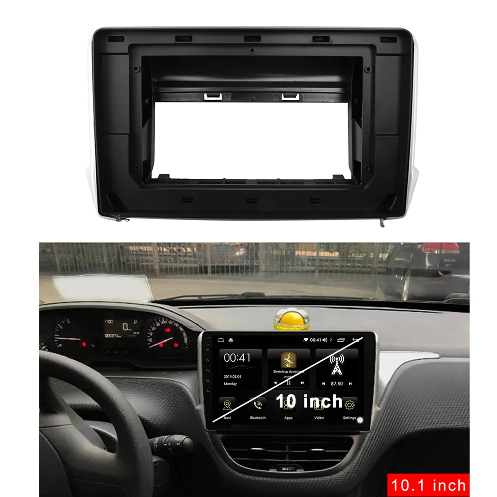 Double Din Fascia for 2014-2016 2008 10.1 Inch Dash Kit Stereo GPS DVD Player Install Surround Trim Panel Frame