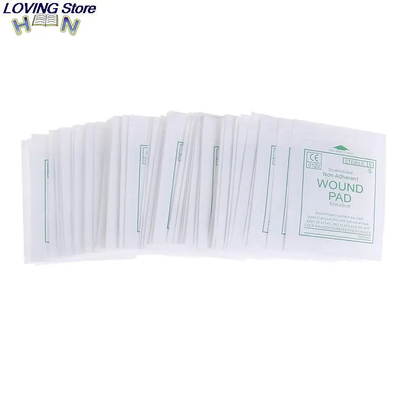 Almofada de gaze médica impermeável, ferida vestir suprimentos, algodão primeiros socorros, estéril, médica, 50pcs por lote