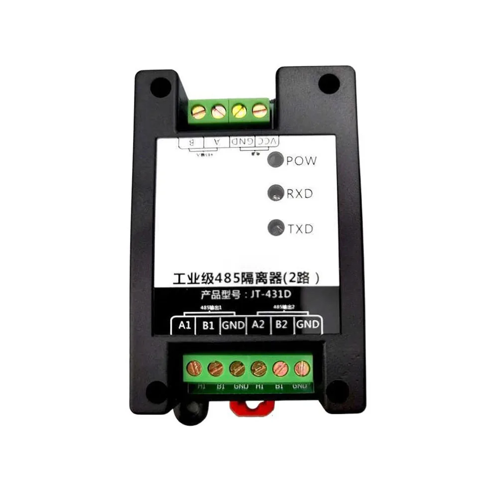 

6-36V 2 Way RS485 Isolator Converter Industrial Grade Photoisolated Type RS485 Repeater Hub Signal Amplifier for Modbus RTU PLC
