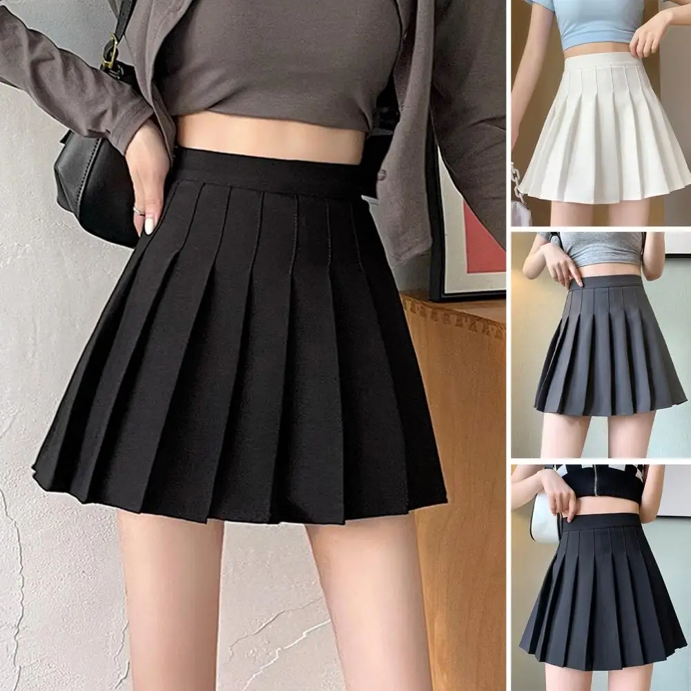 Summer High Waist Skirts Womens Sexy Mini Skirts Vintage Pleated Skirt Korean Tennis Skirts Short White Black