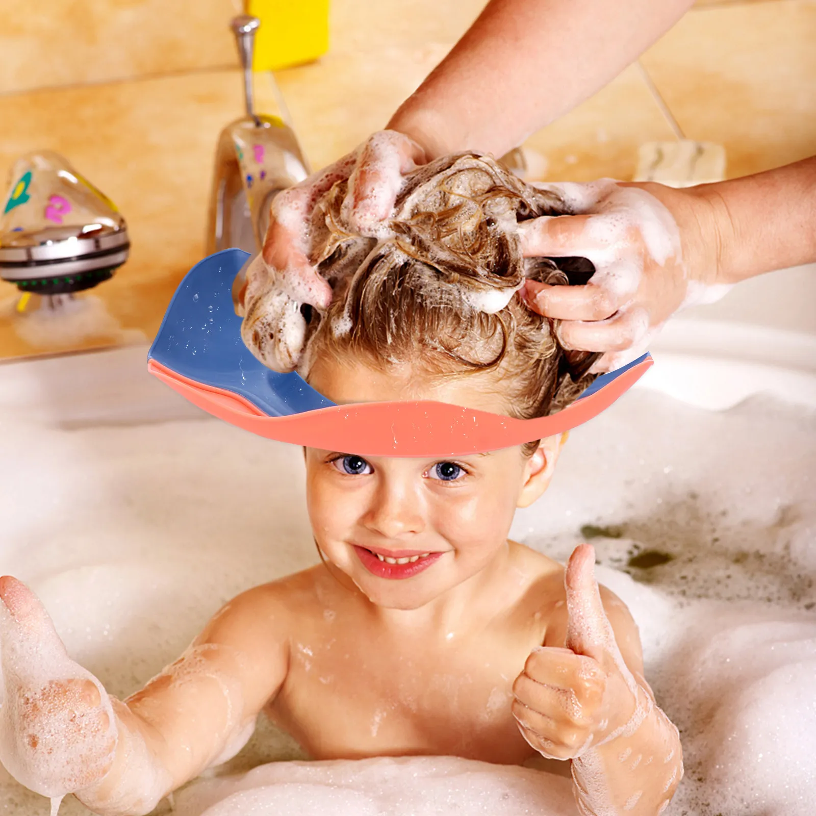 Infant Shower Cap Adjustable Baby Hair Washing Hat Soft Bathing Haircut Protector for Kids Boys Girls Toddlers