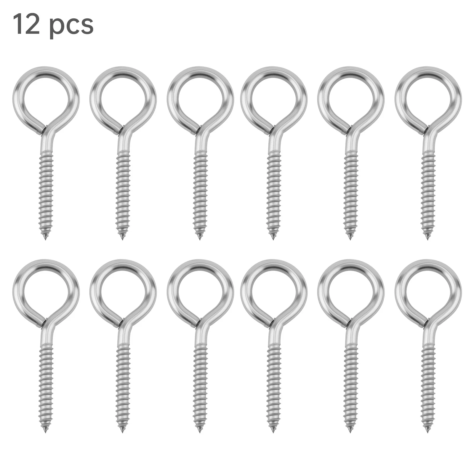 12pcs 304 Stainless Steel 4 Inch M8 Eye Screws for Indoor Outdoor Hammock Plant Cable Hanging