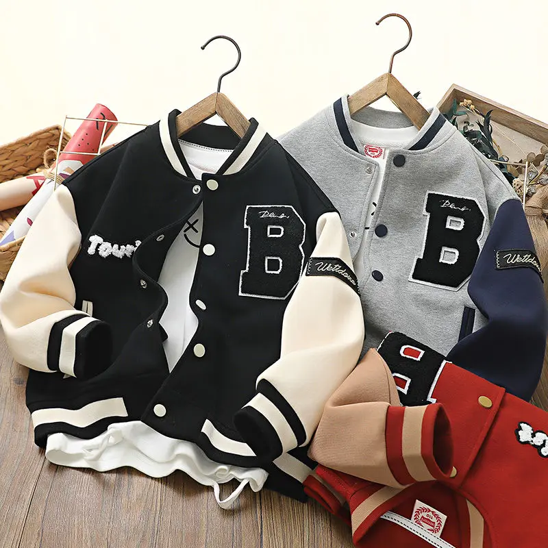 

Boys' Clothing Baseball Uniform 2023 New Autumn Children's Jacket Autumn Medium and Big Jacket Spring and Cardigan