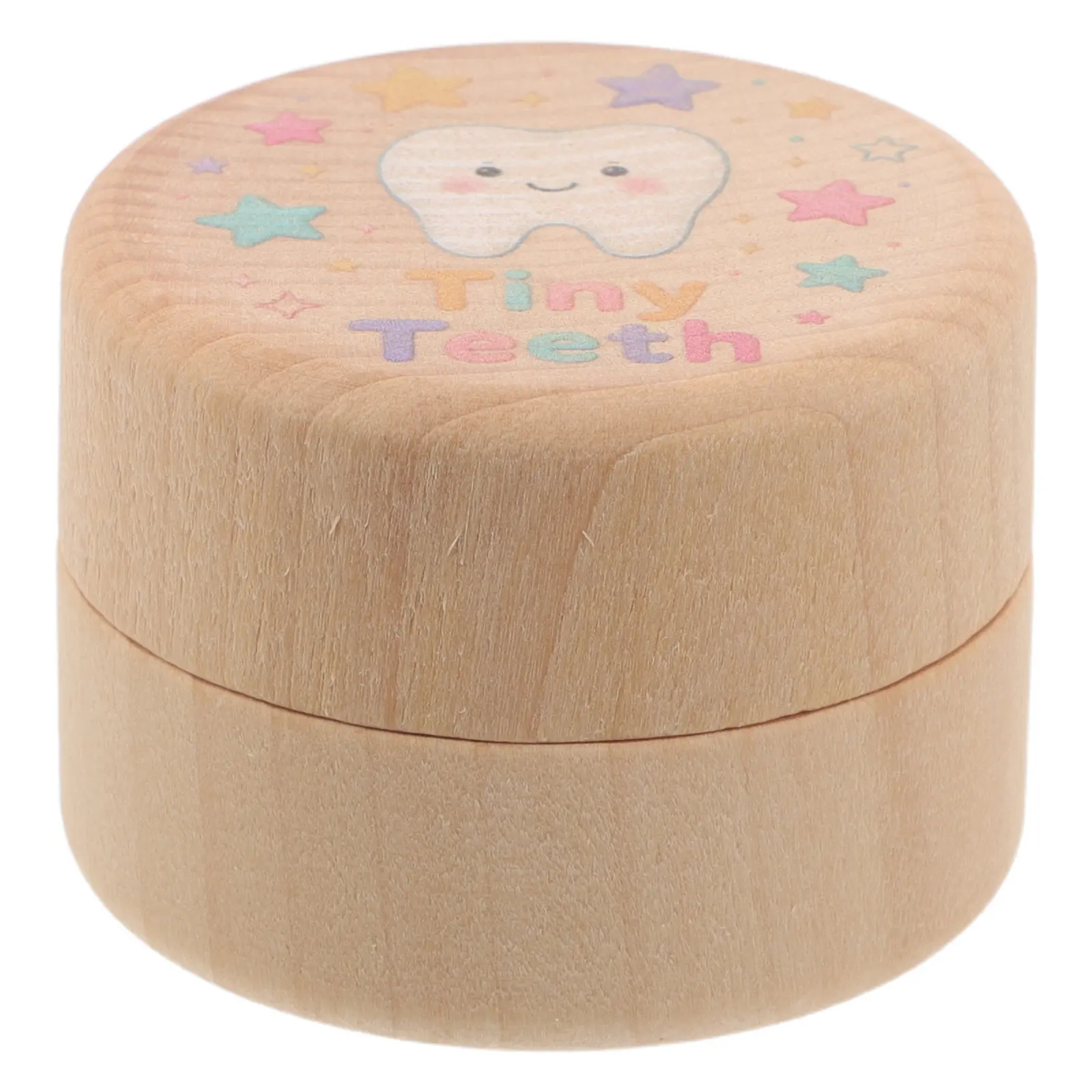 Wooden Baby Tooth Collection Box 2 Inch First Lost Tooth Keeper for Kids Teeth Organizer Memory Keepsake Storage