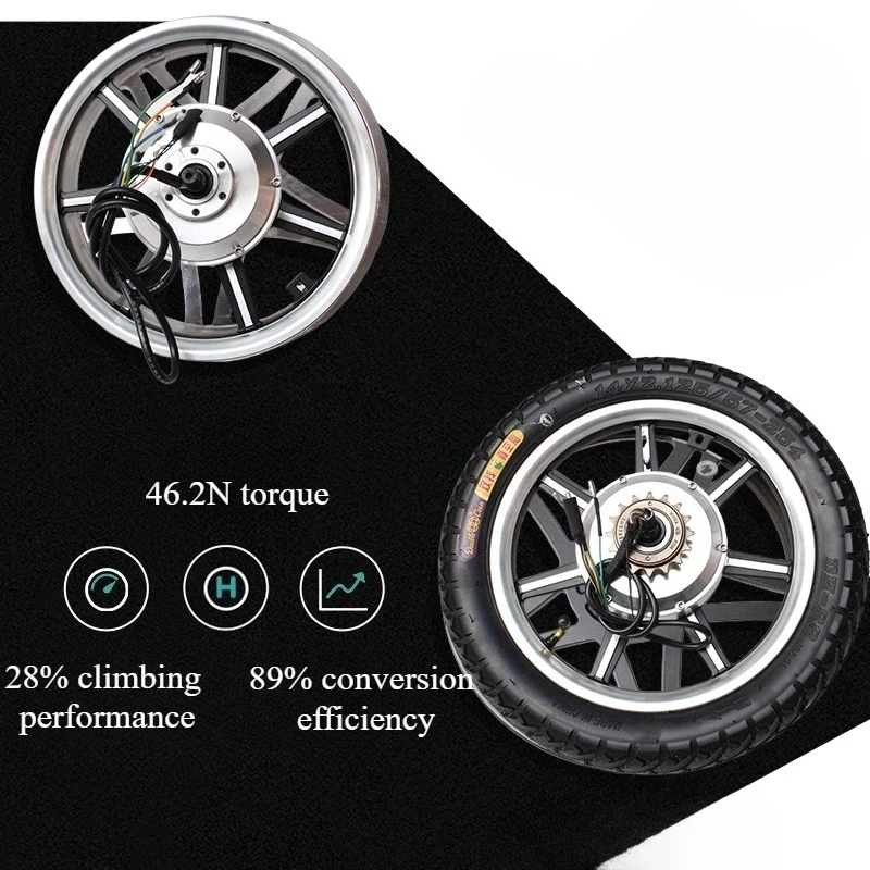 14インチ 48V 240W-500W ブラシレス防水ハブモーター 高速折りたたみ