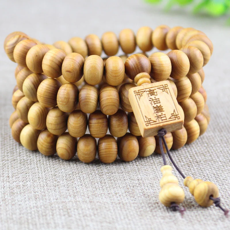 High Oil Cypress Personality Abacus Beads 108 Buddhist Beads Bracelet Chen Hua Old Material 8 * 11 Live Broadcast Amulet