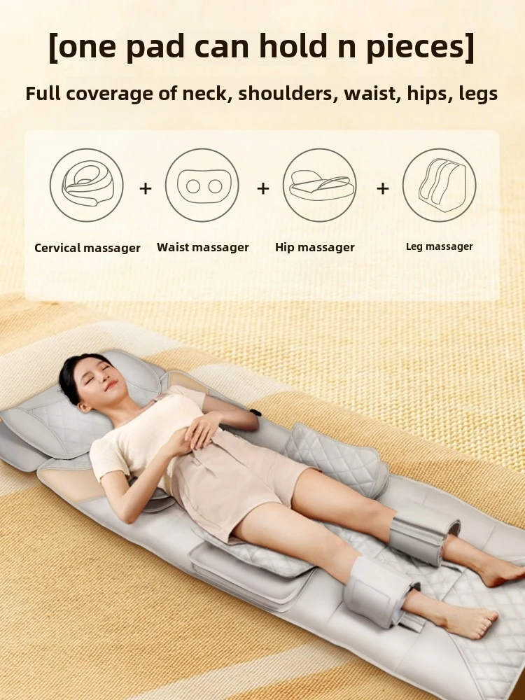 Increase Widen Lengthen Airbag Heated Neck Massager Full Body Massage Mat Mattress Traction Lumbar Vibration with Remote Control