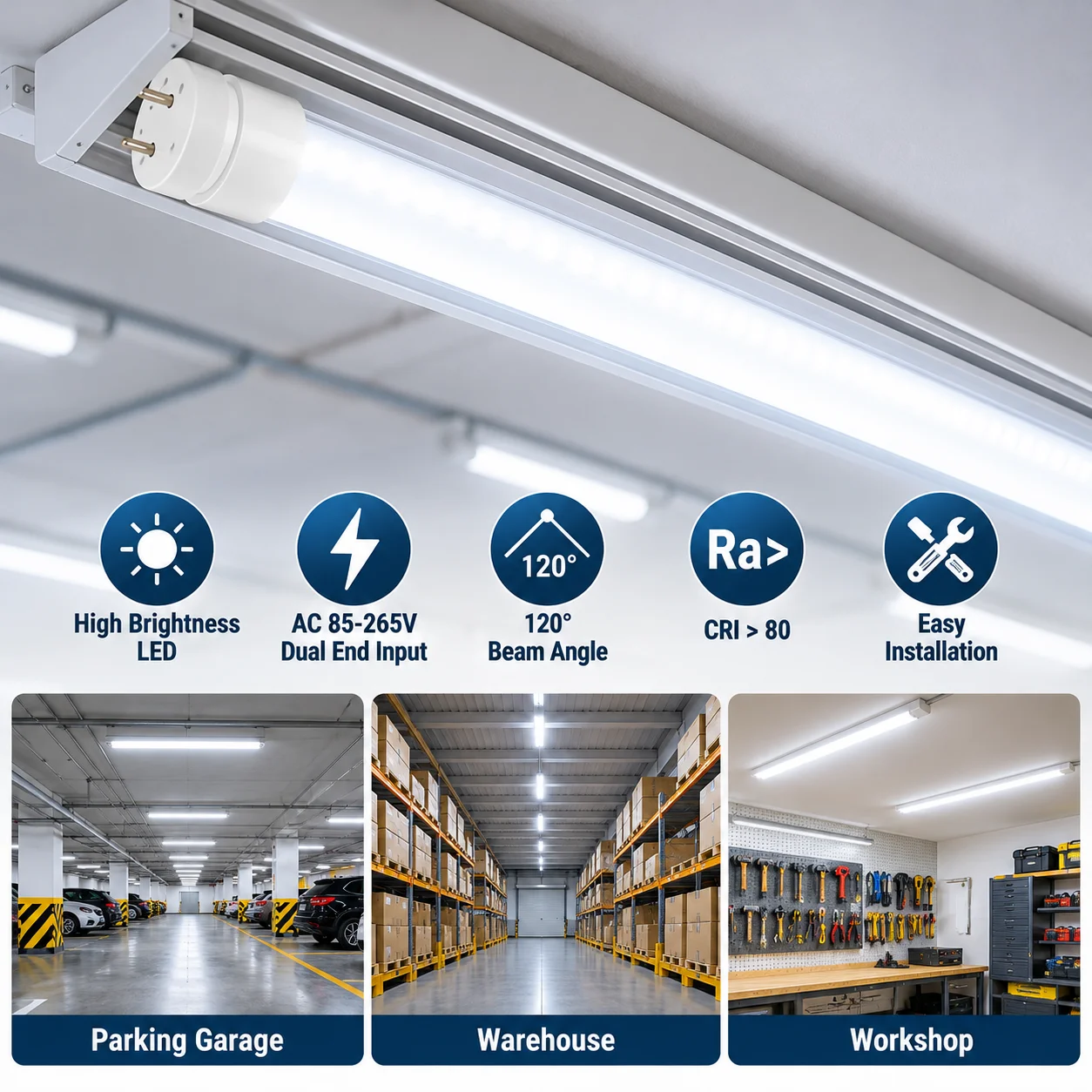 10 Pack T8 LED Tube 0.6M/1.2M 20W 36W G13 LED Fluorescent Tube Replacement Clear/Milky Cover LED Lamp Energy Saving Shop Light
