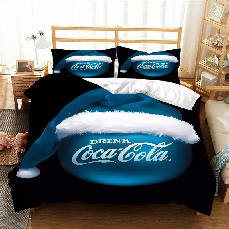 C-Coca C-Cola Pattern Quilt Cover Pillowcase Bedding Two or Three Piece Set Multi Size Comforter Set Duvet Cover Bedding Sets