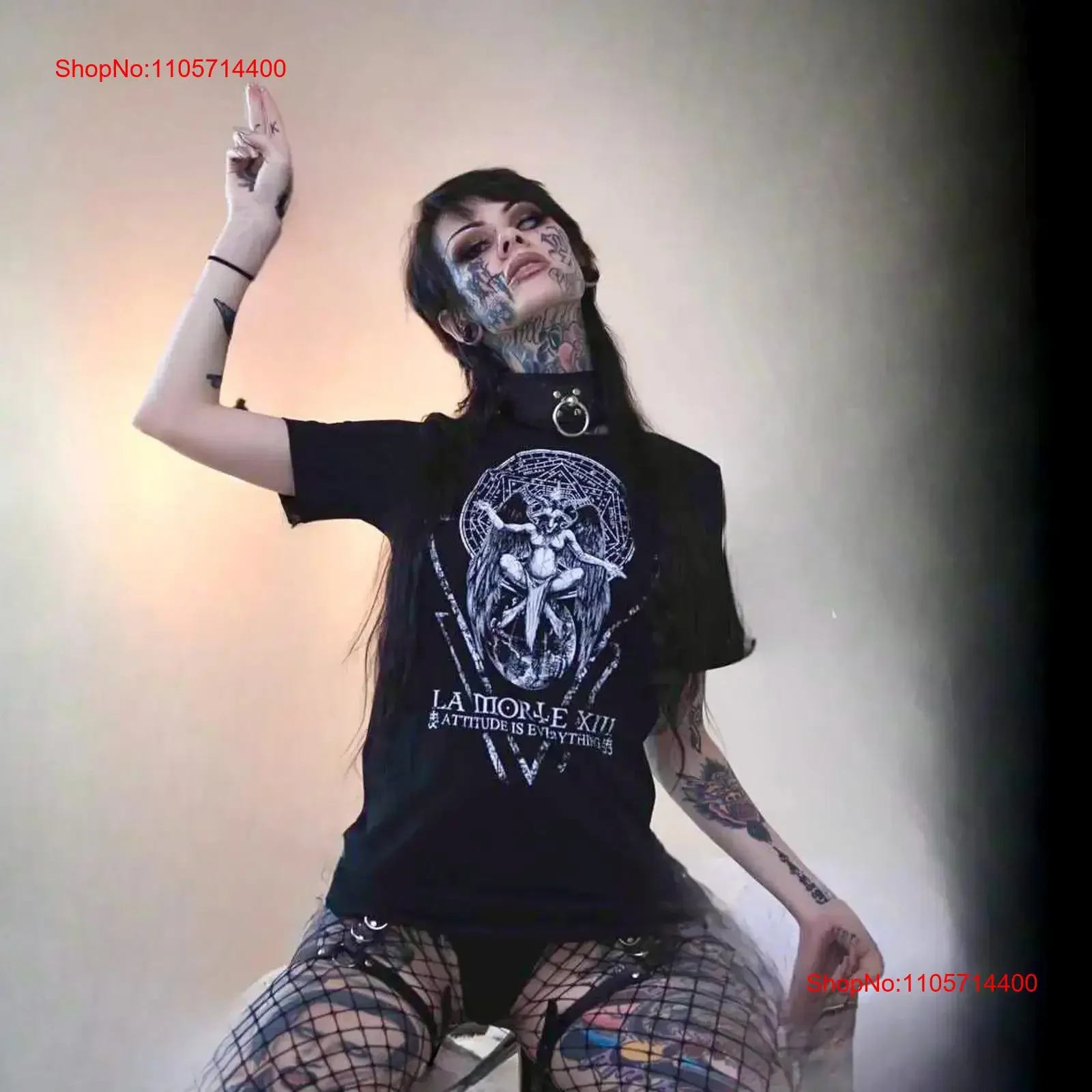 As Above So Below Distressed Occult Fashion Goth Style Witch Gender Neutral T Shirt Street Wear La Morte XIII vintage Washed