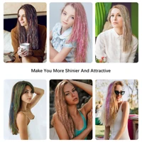 1 Pc Sparkle Shiny Hair Tinsel Hair Extensions Dazzles Women Hippie for Braiding Headdress Hair Braiding Tools Long 100cm 6
