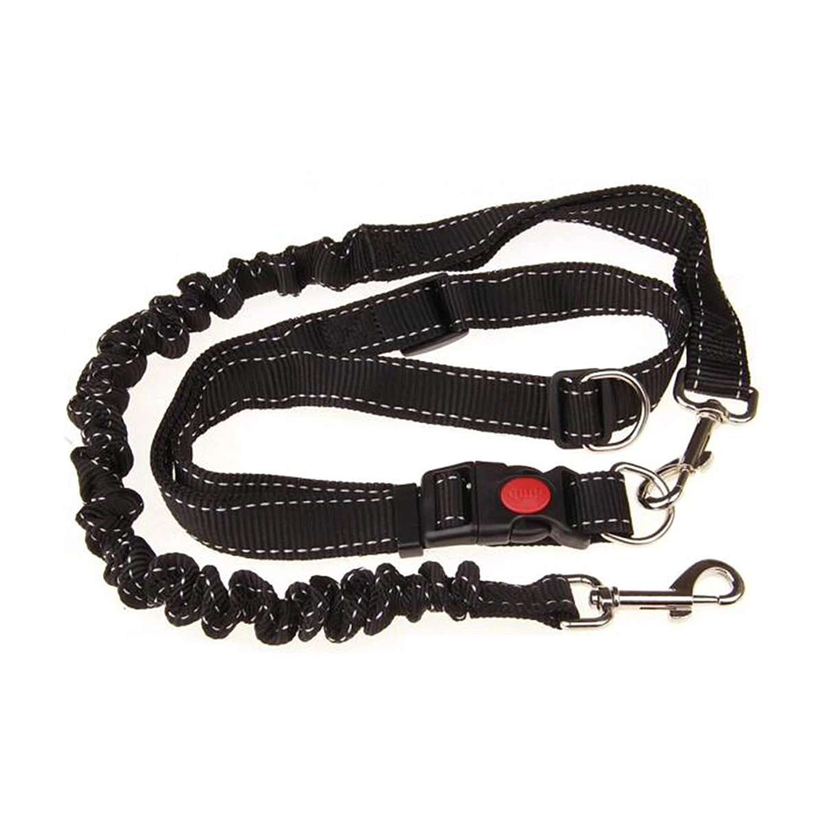 

Hands Free Dog Leash Joggers Lead Padded Black Adjustable Waist Belt Harness for 30-100 lbs Pets Strong Material for Jogging