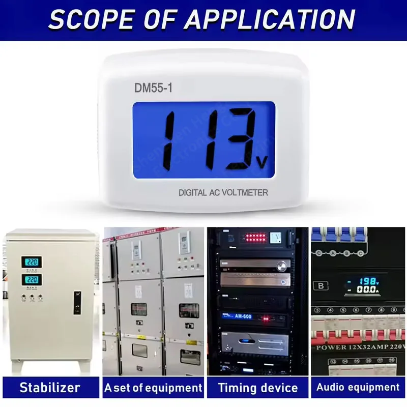 AC 110V 220V Digital Voltmeter EU US Plug Volt Meter Socket Voltage Tester LCD Display Voltage Meter Wall Flat Voltage Meter