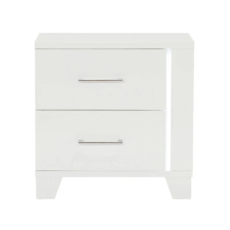 

Modern Bedroom Luxury Bedside Table White Highlight Finished Bedside Table