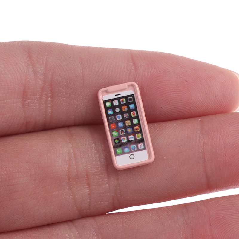 1PC 1:12 Miniature Dollhouse Mobile Phone Iphone Model IPhone Box For Barbies BJD OB11 Blyth Doll House Decoration Accessories