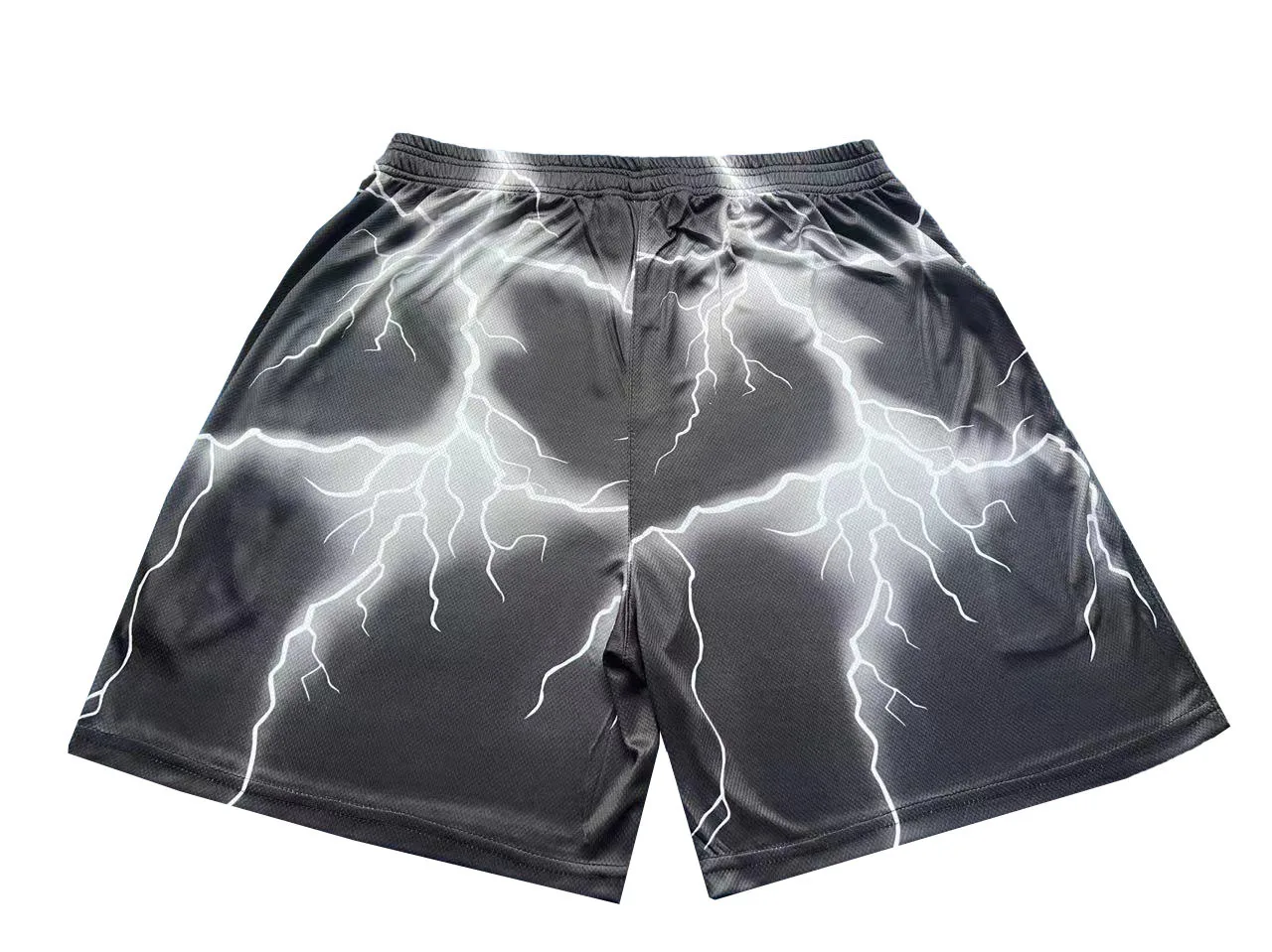 Sports Shorts Men\'s Potholes Quick Dry Lightning Letters Stretch Mesh Three-quarter Pants Straight Mid-length Pants