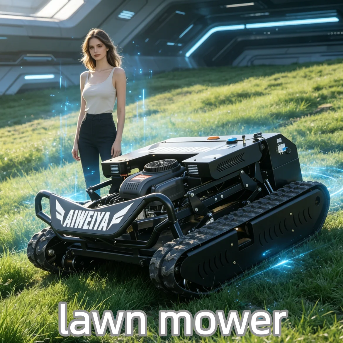 Customized High Power Remote Control Lawn Mower for Efficient Orchard Garden Agricultural Work