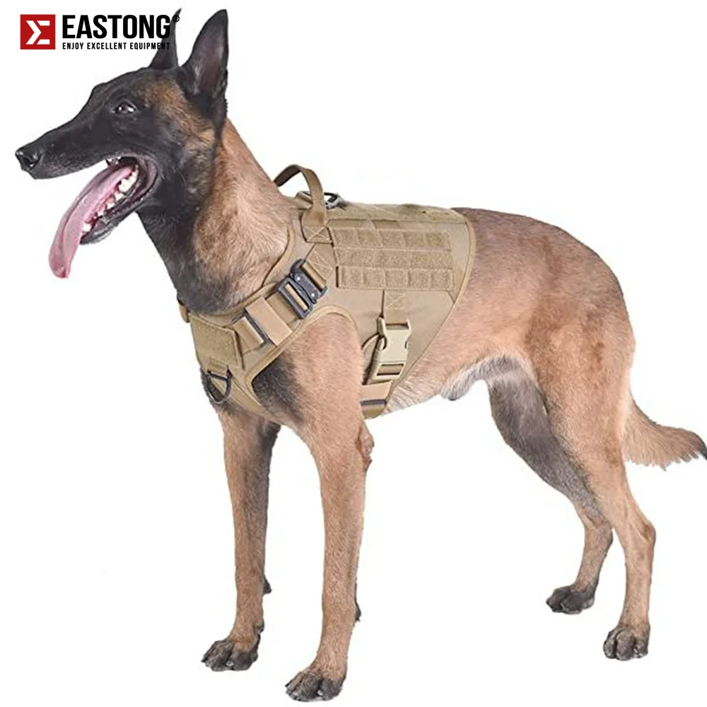 Tactical Dog Harness and Leash Set Metal Buckle Quick Release Vest for Large Dogs K9 German Shepherd Training Dog Accessories