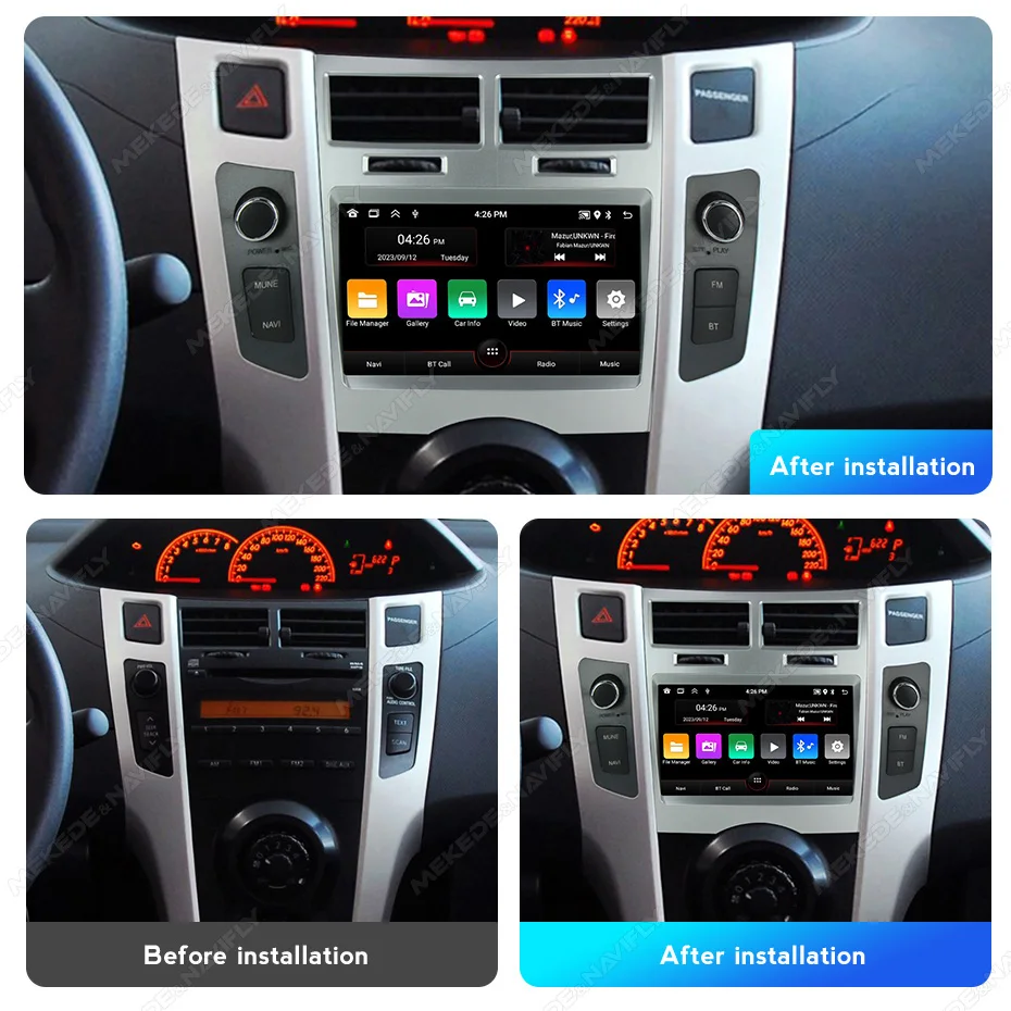 7inch RDS FM Android 13 Car DVD Player Radio Stereo For Toyota Yaris XP90 Vitz 2005-2012 GPS Auto CarPlay DSP Audio 2DIN Stereo