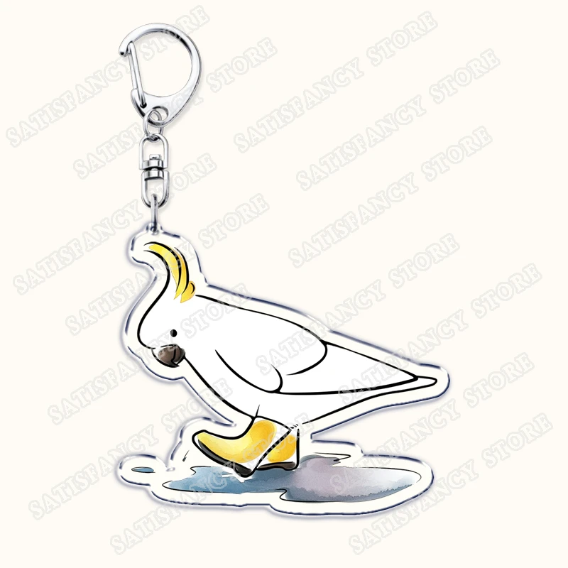 Cute Parrot Cockatoo Pet Bird Keychains for Women Accessories Bag Australian Umbrella Cockatiel Key Chain Keyrings Jewelry Gifts