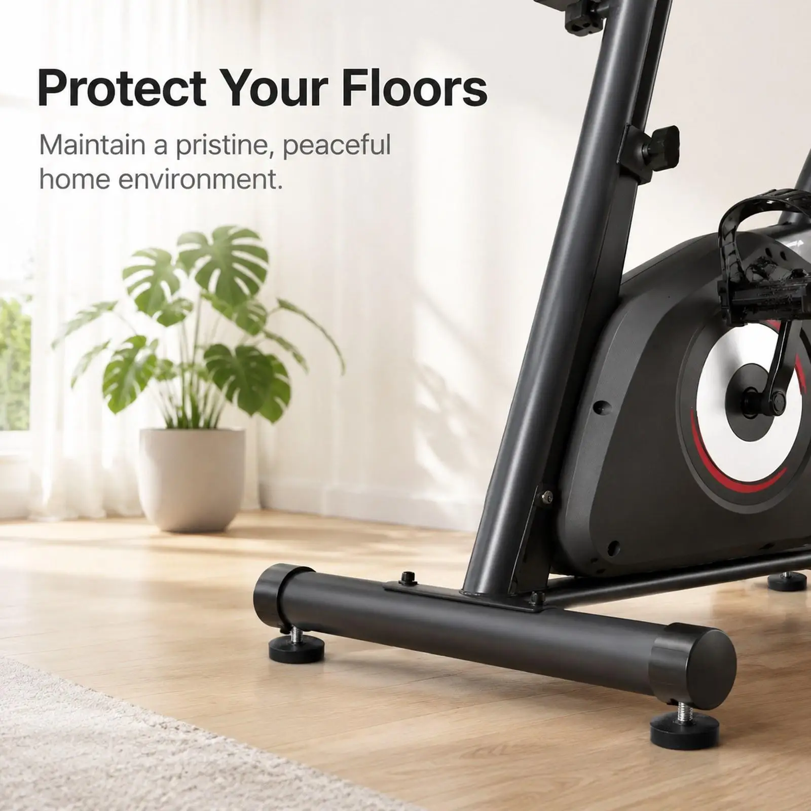 Exercise Bike Leveling Foot Stabilizer Anti Slip Shock Absorbing Noise Reduction Accessory for Workout Equipment